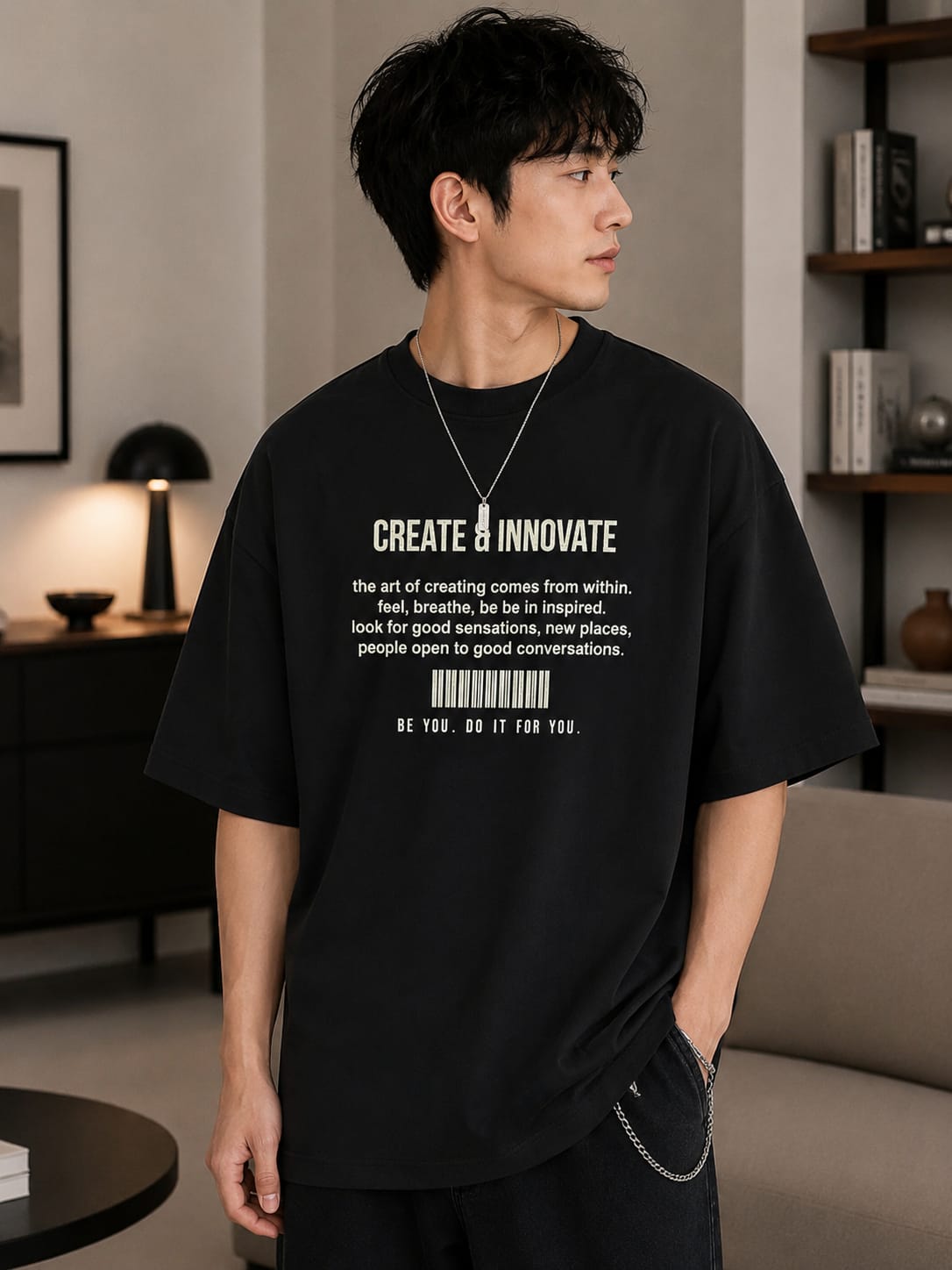 PREMIUM DROP SHOULDER BLACK TSHIRTS